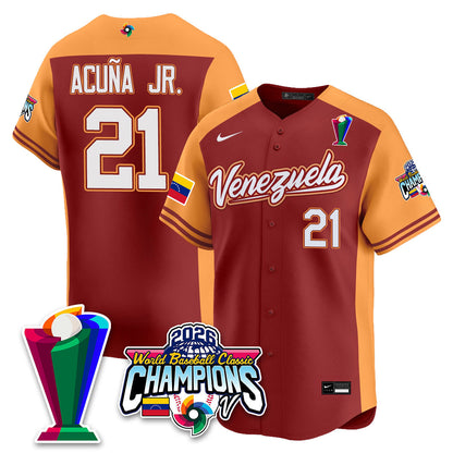 Venezuela Baseball 2026 World Baseball Classic Champions Limited Jersey V2 - Stitched