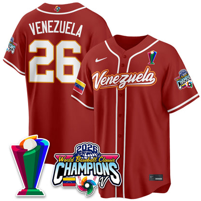 Venezuela Baseball 2026 World Baseball Classic Champions Limited Jersey V2 - Stitched