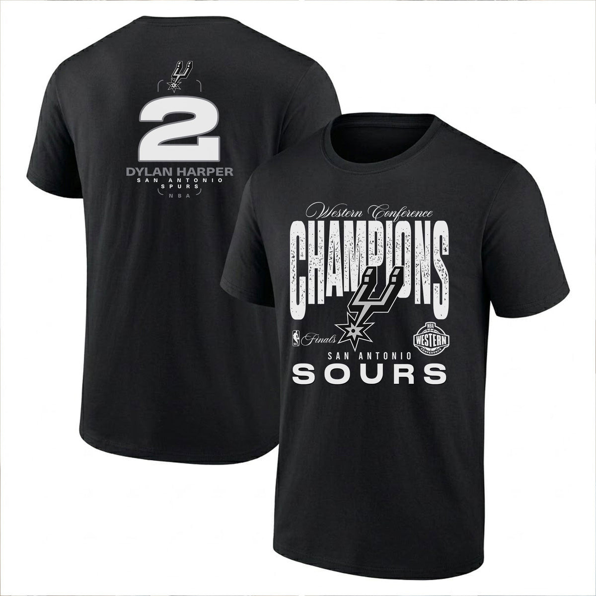 SAS 2026 NBA Western Conference Champions Printed T-Shirt