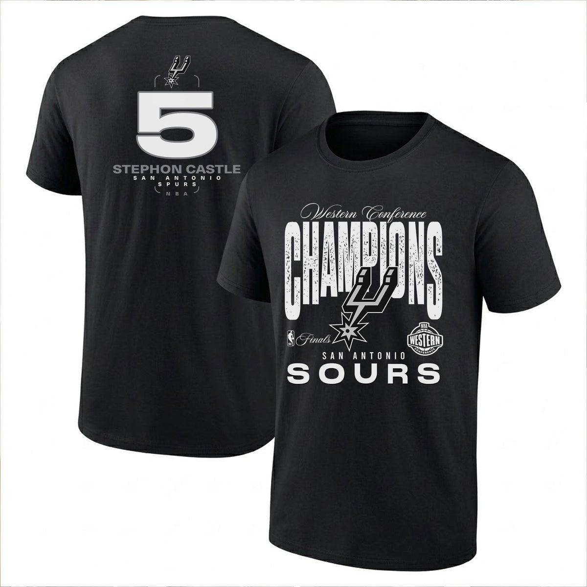 SAS 2026 NBA Western Conference Champions Printed T-Shirt