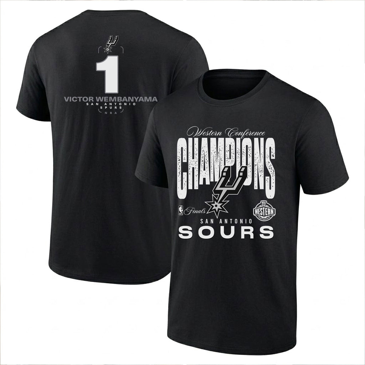 SAS 2026 NBA Western Conference Champions Printed T-Shirt