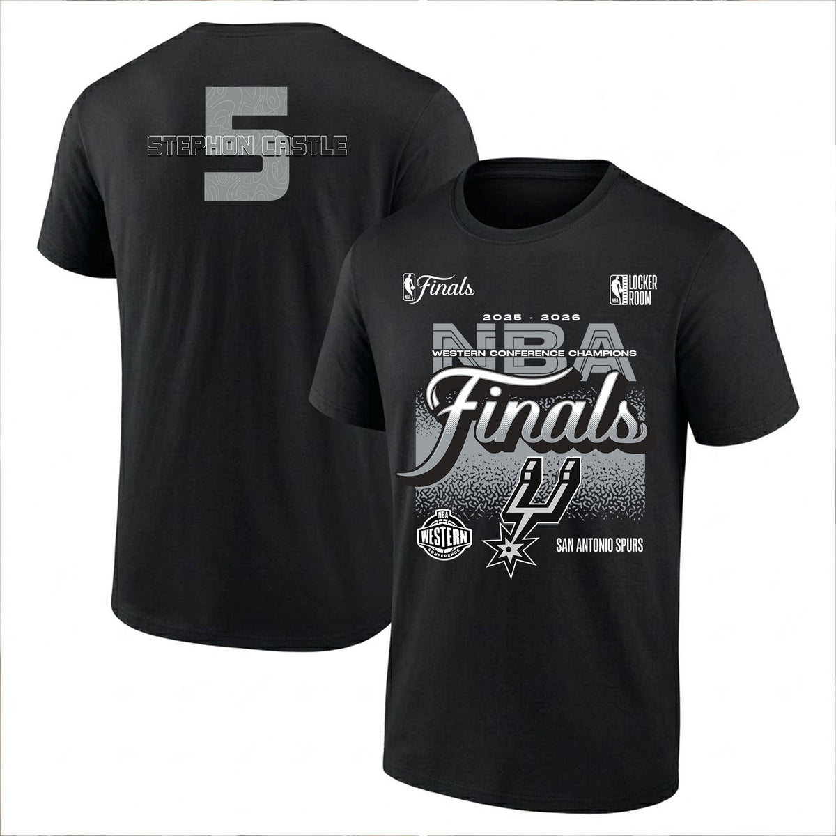 SAS 2026 NBA Western Conference Champions Printed T-Shirt V3