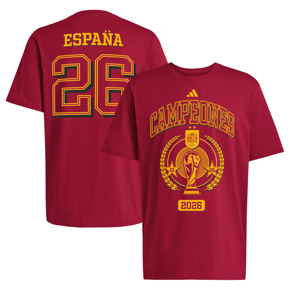 Spain 2026 Soccer Champions Two Side T-Shirt