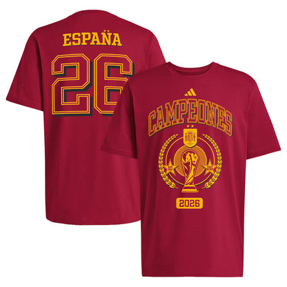 Spain 2026 Soccer Champions Two Side T-Shirt
