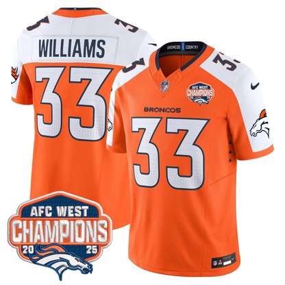 DEN AFC West Champions Patch Vapor Limited Jersey V2 - Stitched