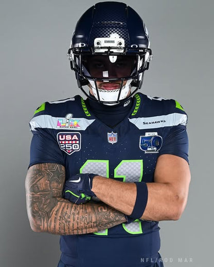 SEA Super Bowl LX - 50th Anniversary Patch Gold Vapor Limited Jersey N6 - Stitched