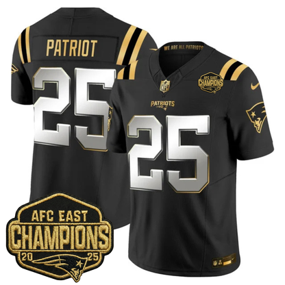 NE 2025 AFC East Champions Gold Vapor Limited Jersey - Stitched