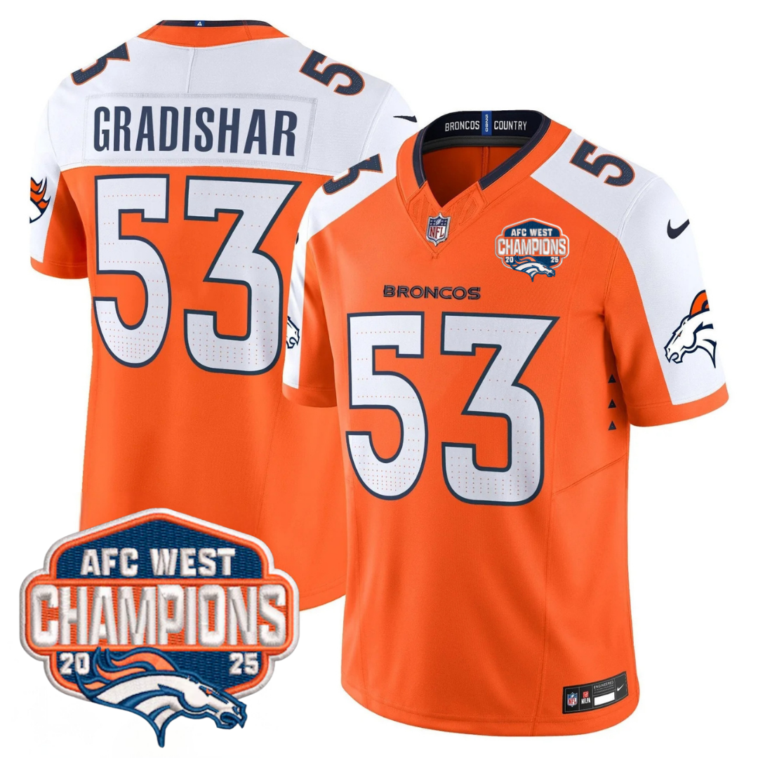 DEN AFC West Champions Patch Vapor Limited Jersey V2 - Stitched