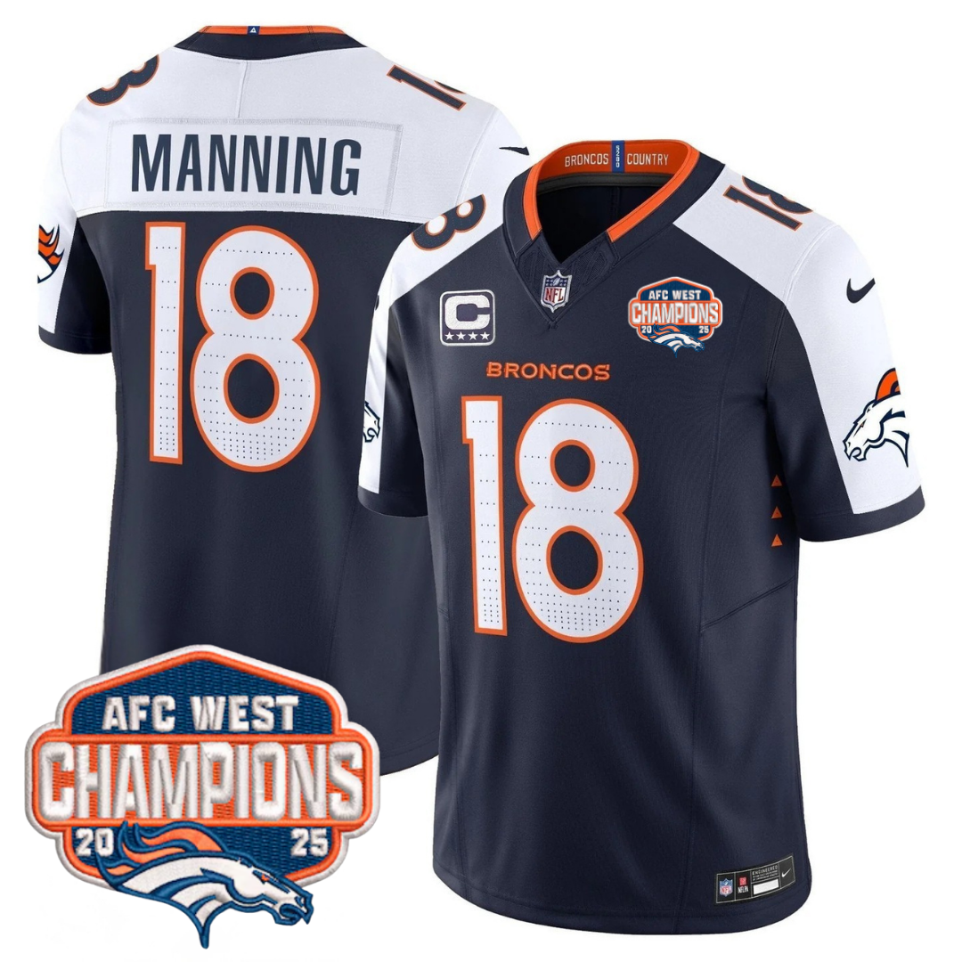 DEN AFC West Champions Patch Vapor Limited Jersey V2 - Stitched