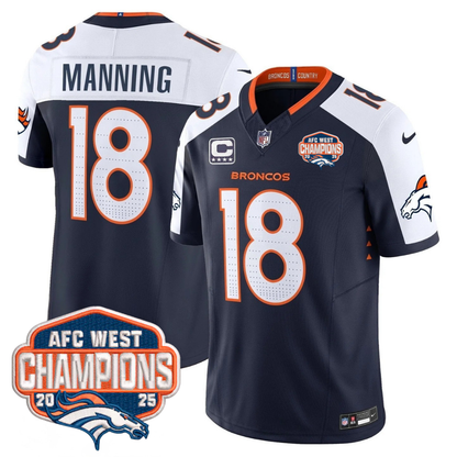 DEN AFC West Champions Patch Vapor Limited Jersey V2 - Stitched