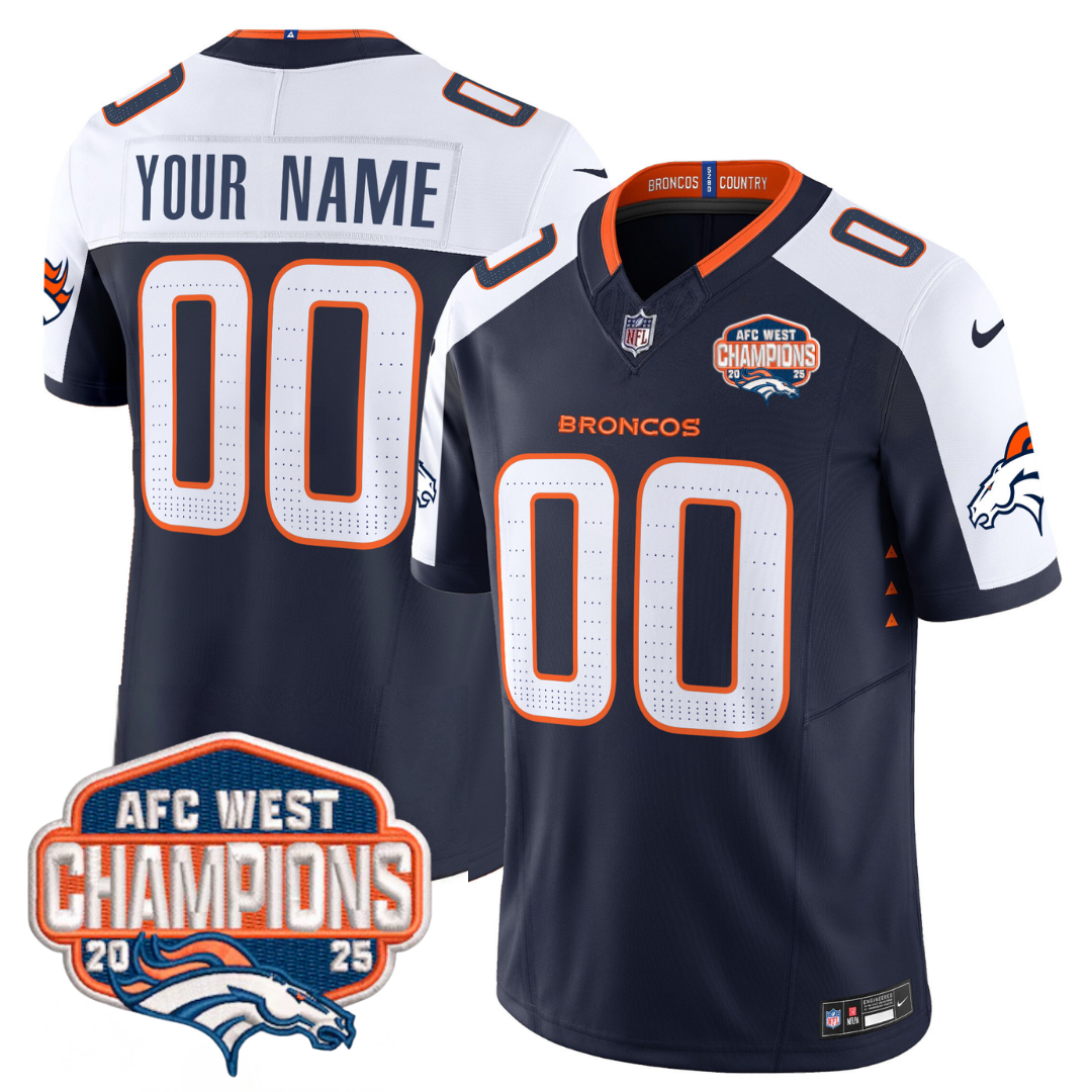 Custom DEN AFC West Champions Patch Vapor Limited Jersey V2 - Stitched