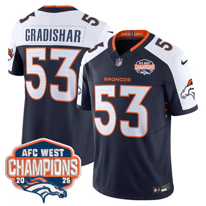 DEN AFC West Champions Patch Vapor Limited Jersey V2 - Stitched