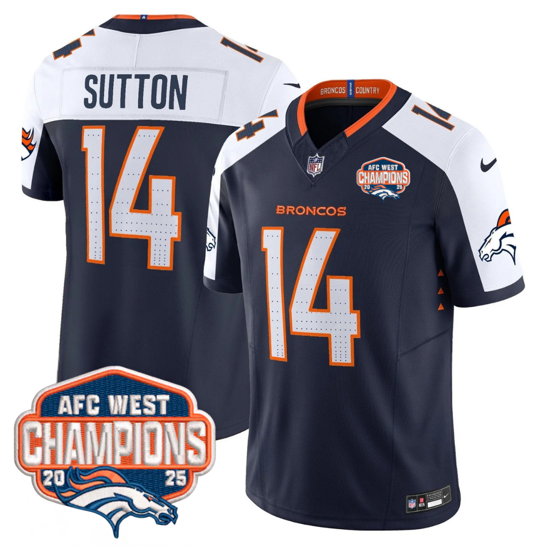 DEN AFC West Champions Patch Vapor Limited Jersey V2 - Stitched