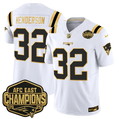 NE 2025 AFC East Champions Gold Vapor Limited Jersey - Stitched
