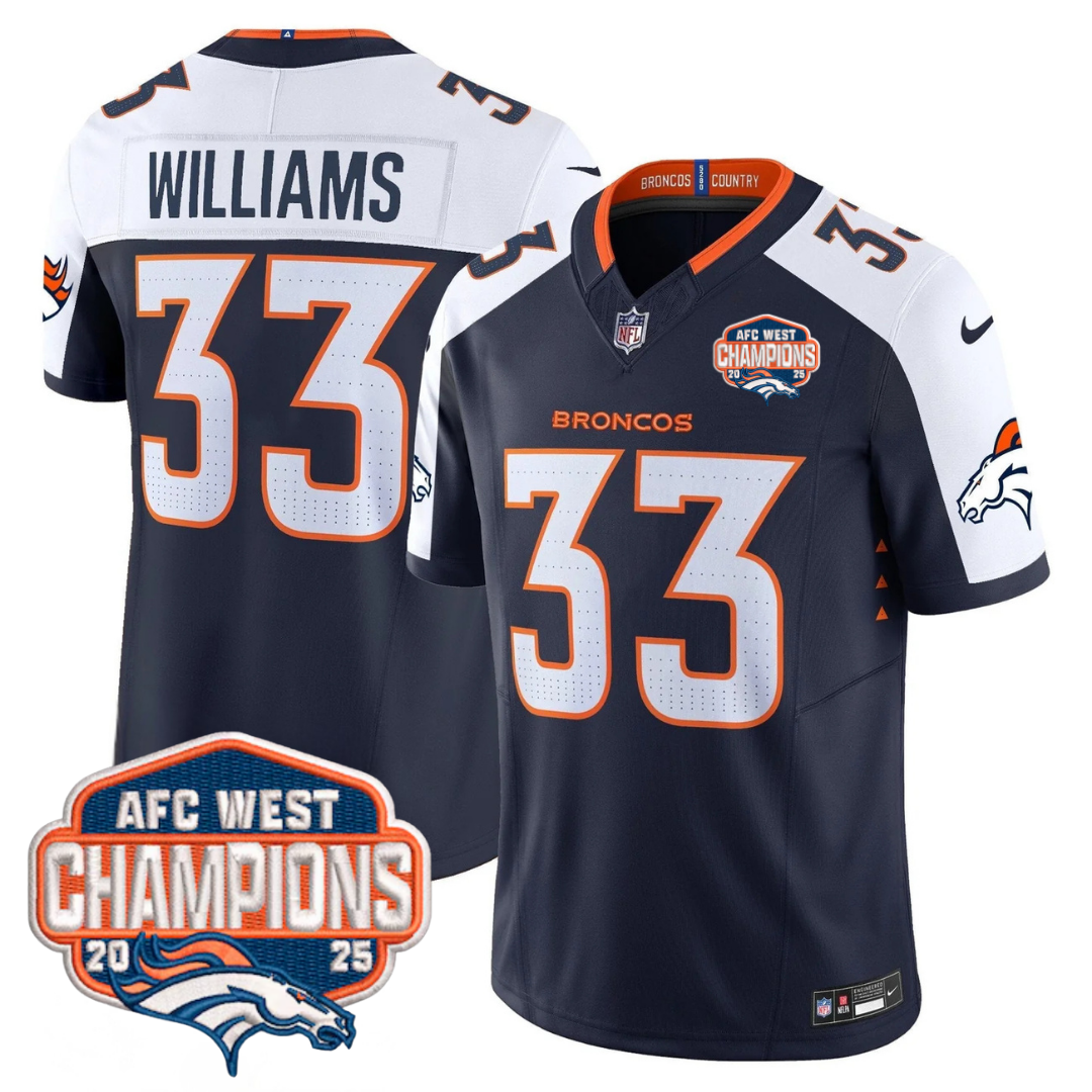 DEN AFC West Champions Patch Vapor Limited Jersey V2 - Stitched