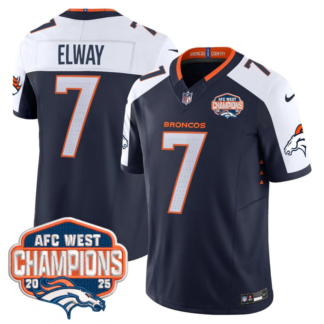 DEN AFC West Champions Patch Vapor Limited Jersey V2 - Stitched