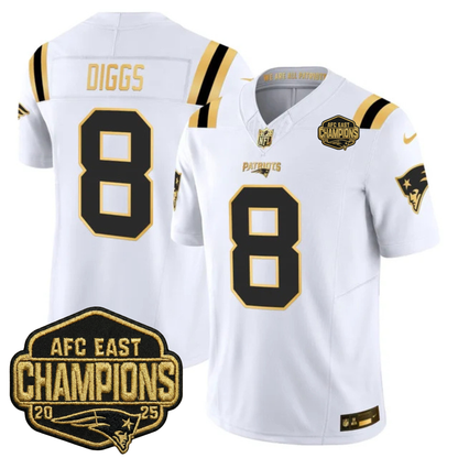 NE 2025 AFC East Champions Gold Vapor Limited Jersey - Stitched