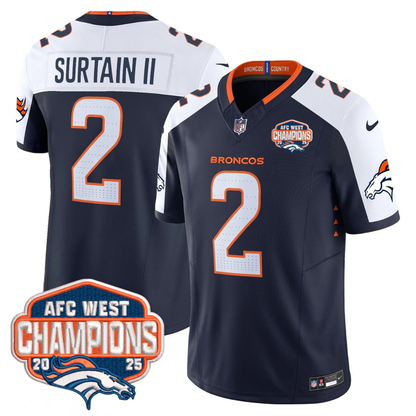 DEN AFC West Champions Patch Vapor Limited Jersey V2 - Stitched