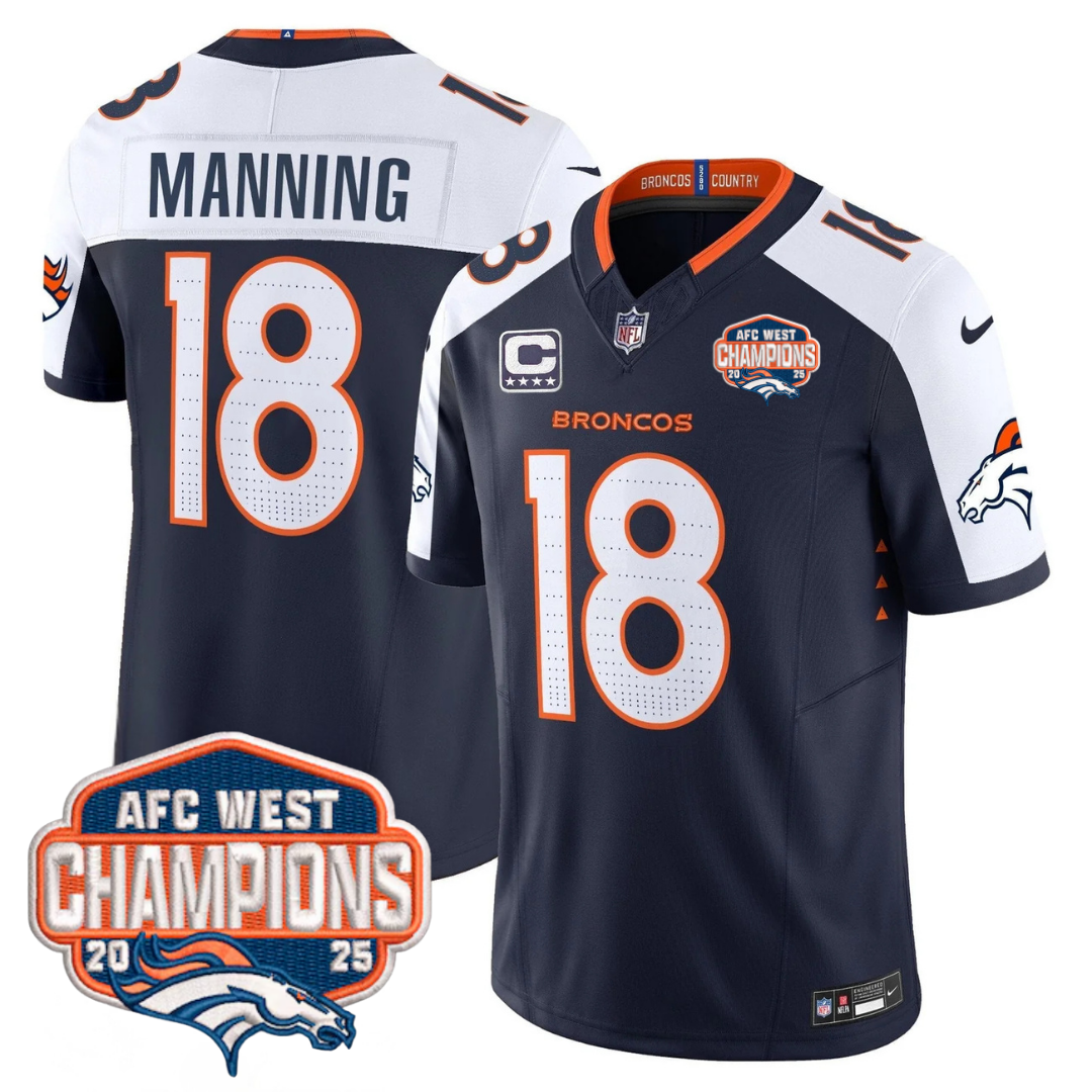 DEN AFC West Champions Patch Vapor Limited Jersey V2 - Stitched