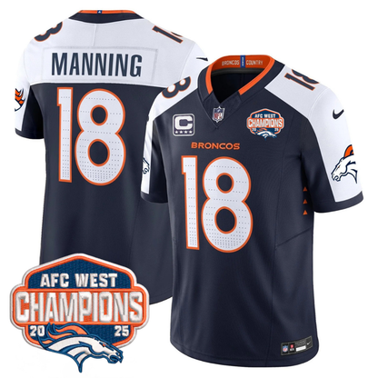 DEN AFC West Champions Patch Vapor Limited Jersey V2 - Stitched