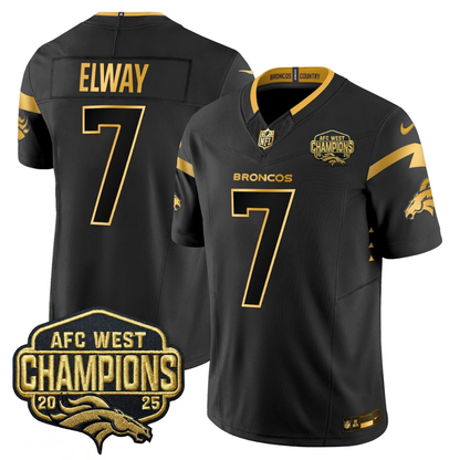 DEN AFC West Champions Patch Gold Vapor Limited Jersey - Stitched
