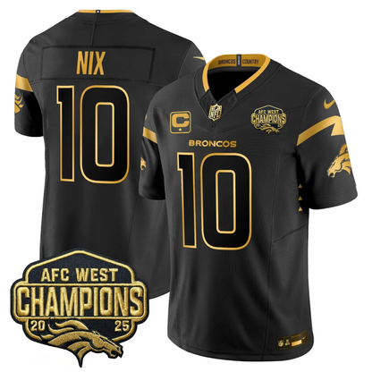 DEN AFC West Champions Patch Gold Vapor Limited Jersey - Stitched