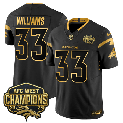 DEN AFC West Champions Patch Gold Vapor Limited Jersey - Stitched