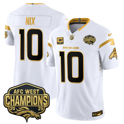 DEN AFC West Champions Patch Gold Vapor Limited Jersey - Stitched