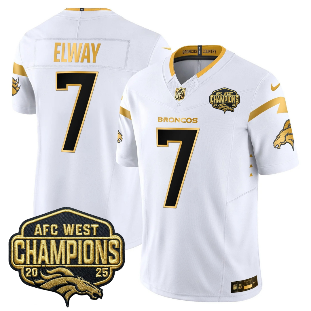 DEN AFC West Champions Patch Gold Vapor Limited Jersey - Stitched