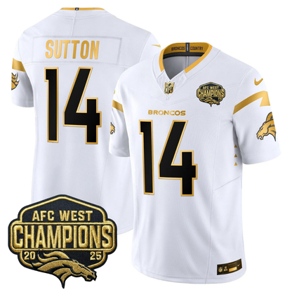 DEN AFC West Champions Patch Gold Vapor Limited Jersey - Stitched