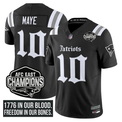 NE 'Gothic Revolution Edition' AFC East Champions Patch Vapor Limited Jersey - Stitched