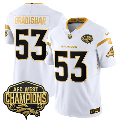 DEN AFC West Champions Patch Gold Vapor Limited Jersey - Stitched