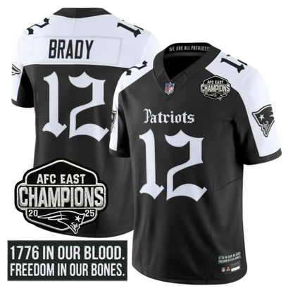 NE 'Gothic Revolution Edition' AFC East Champions Patch Vapor Limited Jersey - Stitched