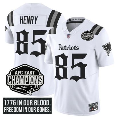 NE 'Gothic Revolution Edition' AFC East Champions Patch Vapor Limited Jersey - Stitched