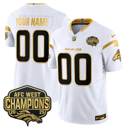 DEN AFC West Champions Patch Gold Vapor Limited Jersey - Stitched