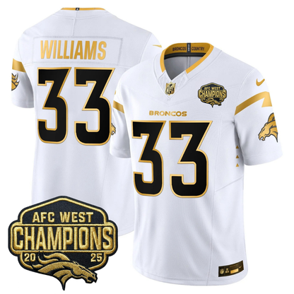 DEN AFC West Champions Patch Gold Vapor Limited Jersey - Stitched
