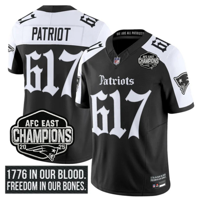 NE 'Gothic Revolution Edition' AFC East Champions Patch Vapor Limited Jersey - Stitched