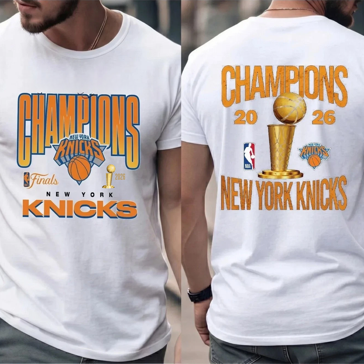 NYK 2026 Basketball Champions Two Sides Printed T-Shirt