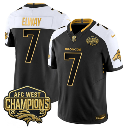 DEN AFC West Champions Patch Gold Vapor Limited Jersey - Stitched