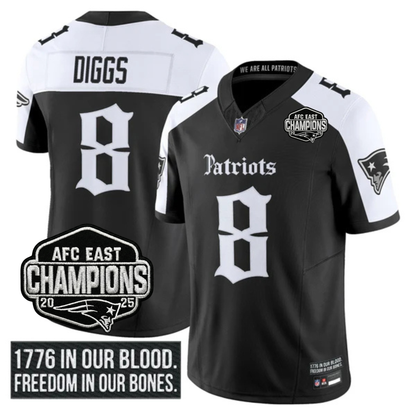 NE 'Gothic Revolution Edition' AFC East Champions Patch Vapor Limited Jersey - Stitched