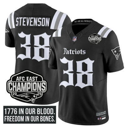 NE 'Gothic Revolution Edition' AFC East Champions Patch Vapor Limited Jersey - Stitched