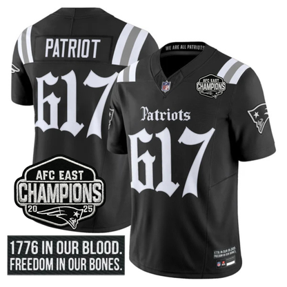 NE 'Gothic Revolution Edition' AFC East Champions Patch Vapor Limited Jersey - Stitched
