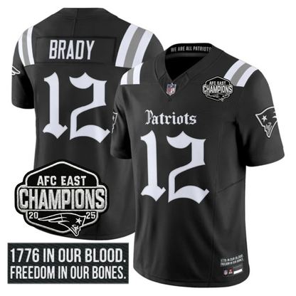 NE 'Gothic Revolution Edition' AFC East Champions Patch Vapor Limited Jersey - Stitched