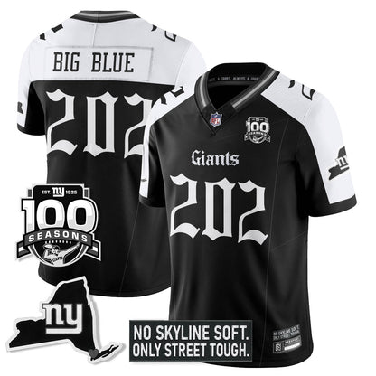 NYG 100th Seasons 'Gothic Gotham Edition' Vapor Limited Jersey - Stitched