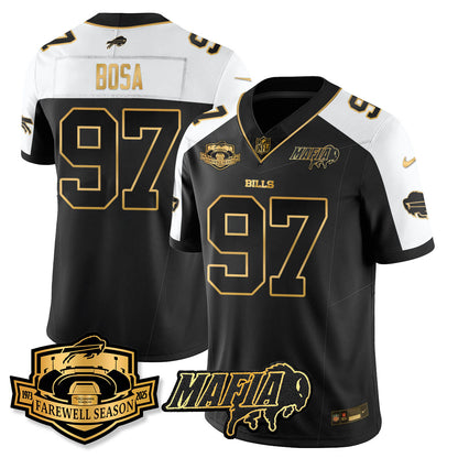 BUF 2025 Bills Mafia Patch Gold Vapor Limited Jersey - Stitched