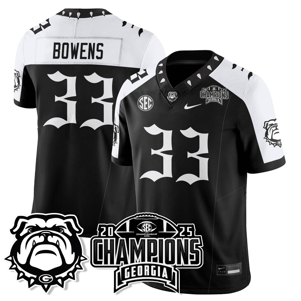 Georgia Bulldogs Gothic Vapor Limited Jersey - SEC Football Champions - All Stitched