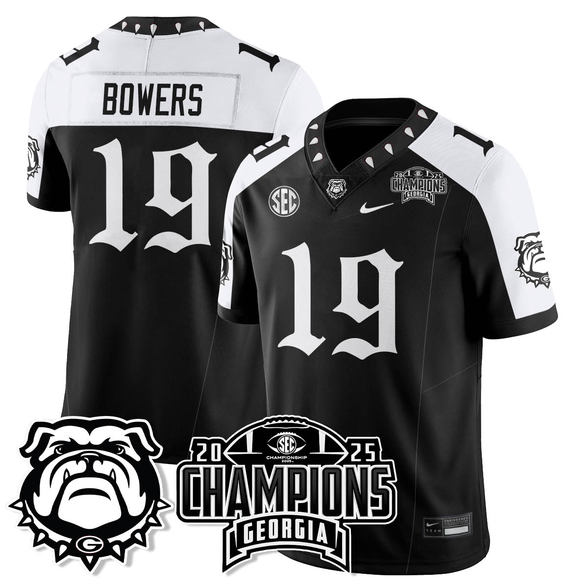 Georgia Bulldogs Gothic Vapor Limited Jersey - SEC Football Champions - All Stitched