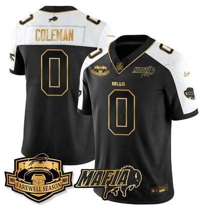 BUF 2025 Bills Mafia Patch Gold Vapor Limited Jersey - Stitched