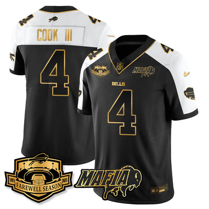 BUF 2025 Bills Mafia Patch Gold Vapor Limited Jersey - Stitched