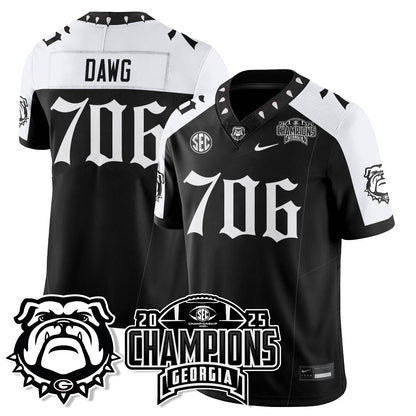 Georgia Bulldogs Gothic Vapor Limited Jersey - SEC Football Champions - All Stitched